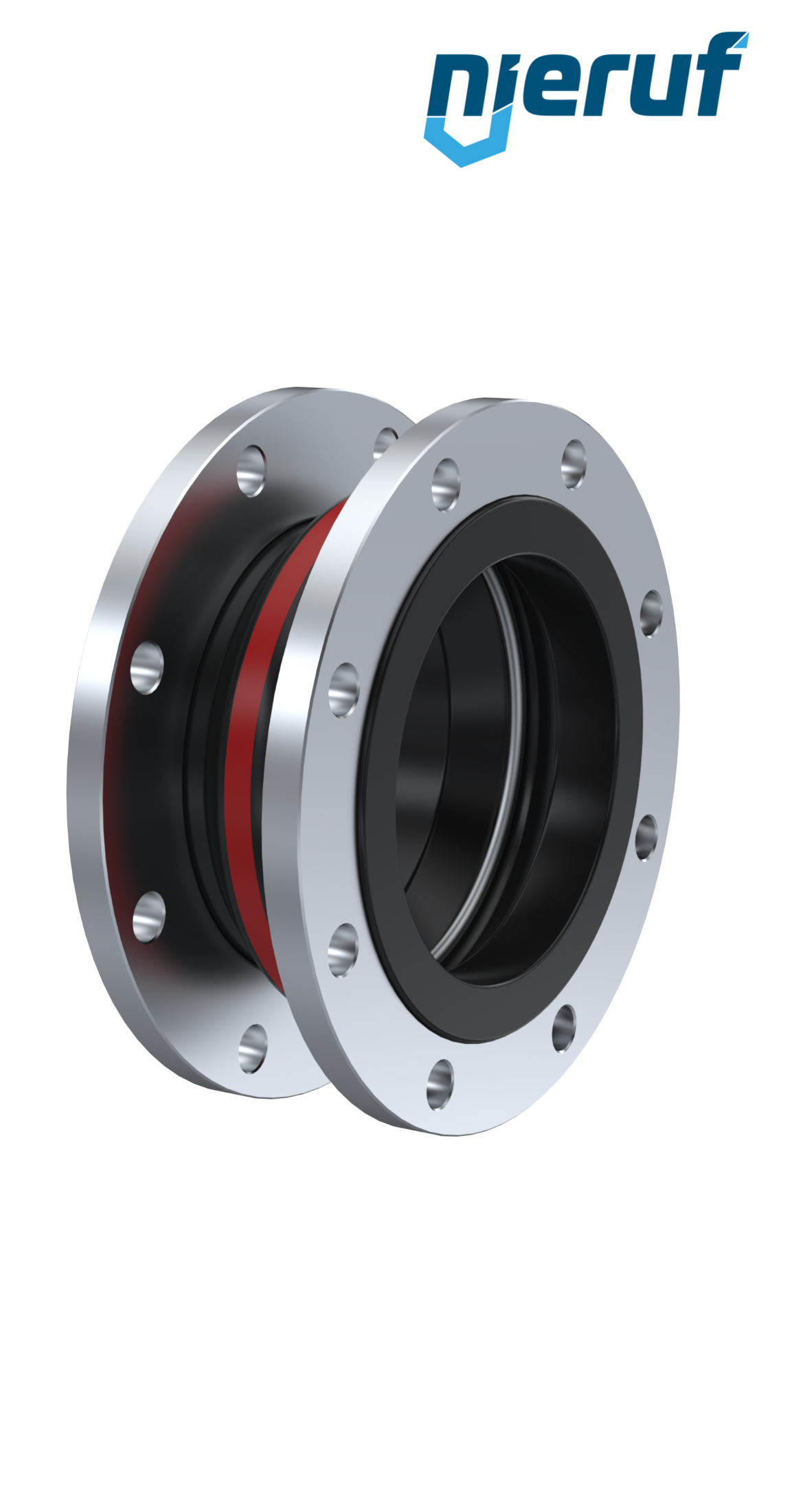 Gummi-Kompensator Vakuumstützring DN200 Typ KP04 Stahlflansche EPDM