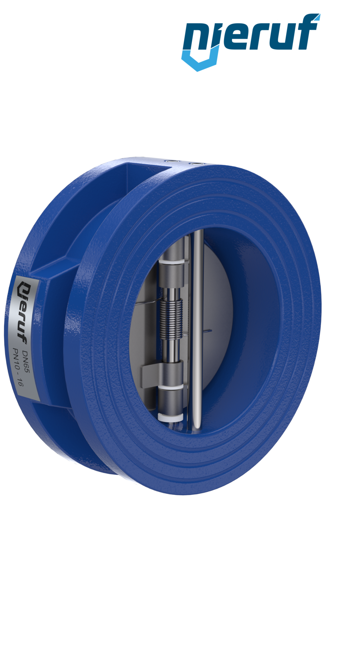 Doppelflügel-Rückschlagklappe DN65 ANSI150 DR01 ANSI 150 GGG40 epoxid-beschichtet blau 180µm EPDM