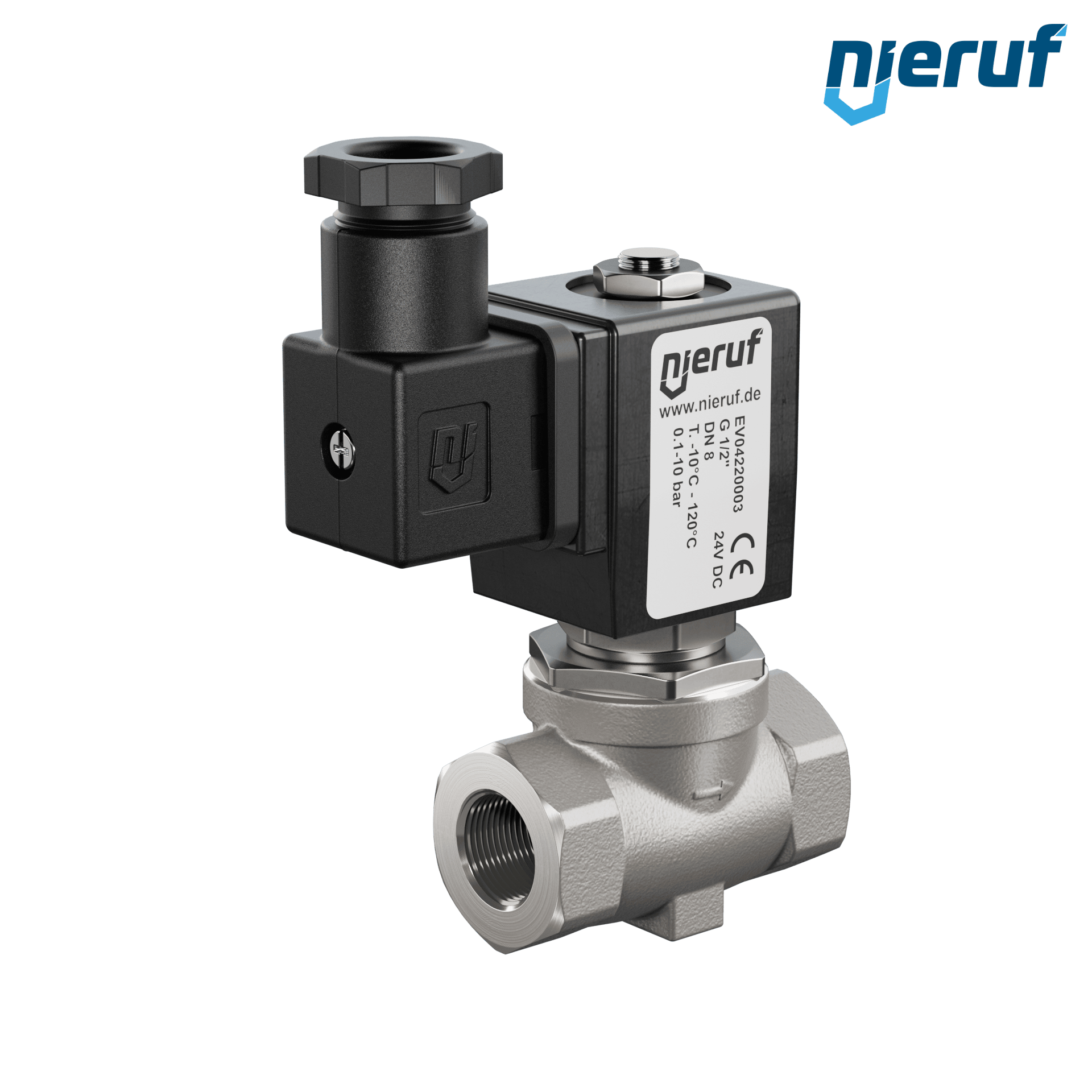 Membran-Magnetventil G 1/2" Zoll Edelstahl EV04 FKM 24V DC