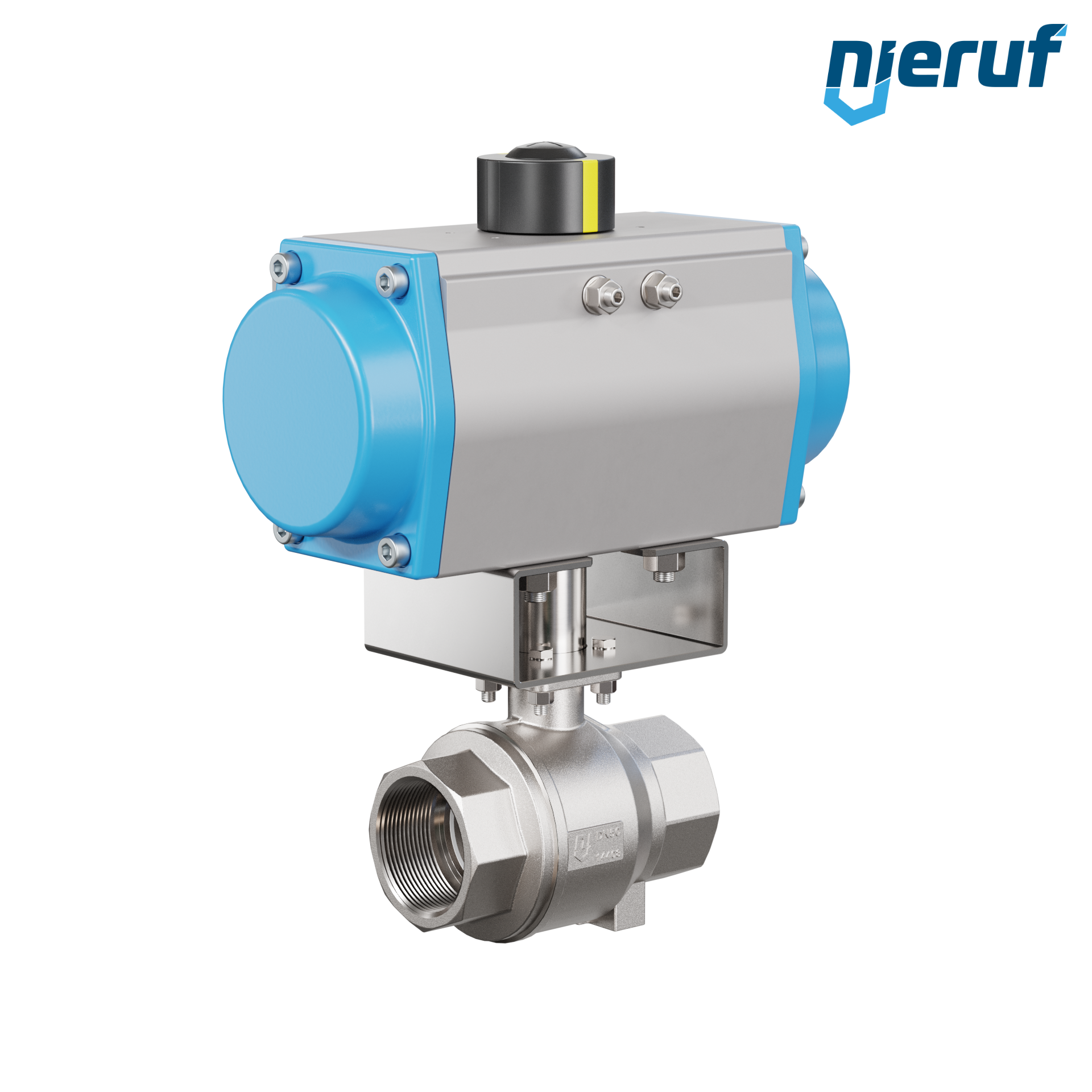 valvola a sfera con attuatore pneumatico DN50 - 2" pollici acciaio inossidabile azionamento rotativo a effetto semplice apertura a molla PK02 DVGW W
