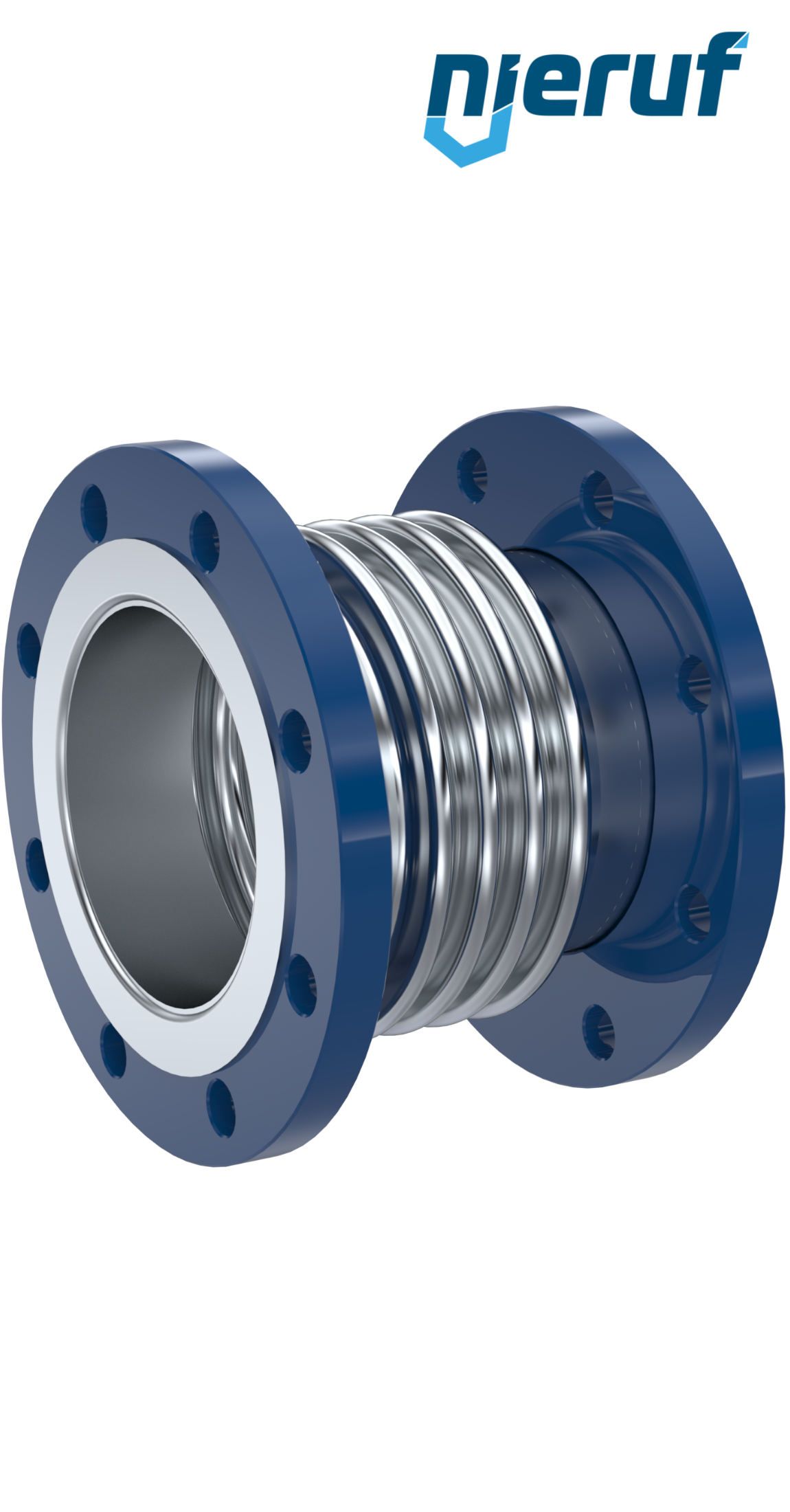 Axialkompensator DN250 Typ KP05 Bördelflansch und Edelstahl-Faltenbalg