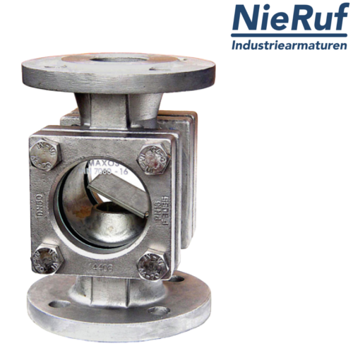 Flansch Schauglas DN32 - 1 1/4" Zoll Grauguss GG25 Natron-Kalk-Glas Version mit Klappe