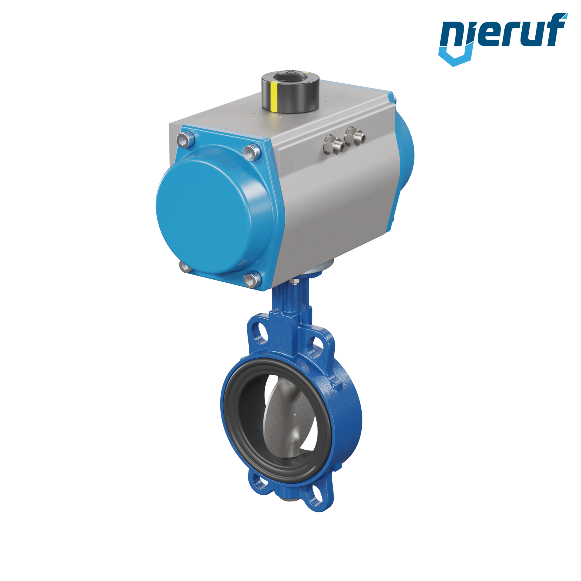Absperrklappe DN 100 AK01 EPDM DVGW Trinkwasser, WRAS, ACS, W270 pneumatischer Schwenkantrieb einfachwirkend federöffnend