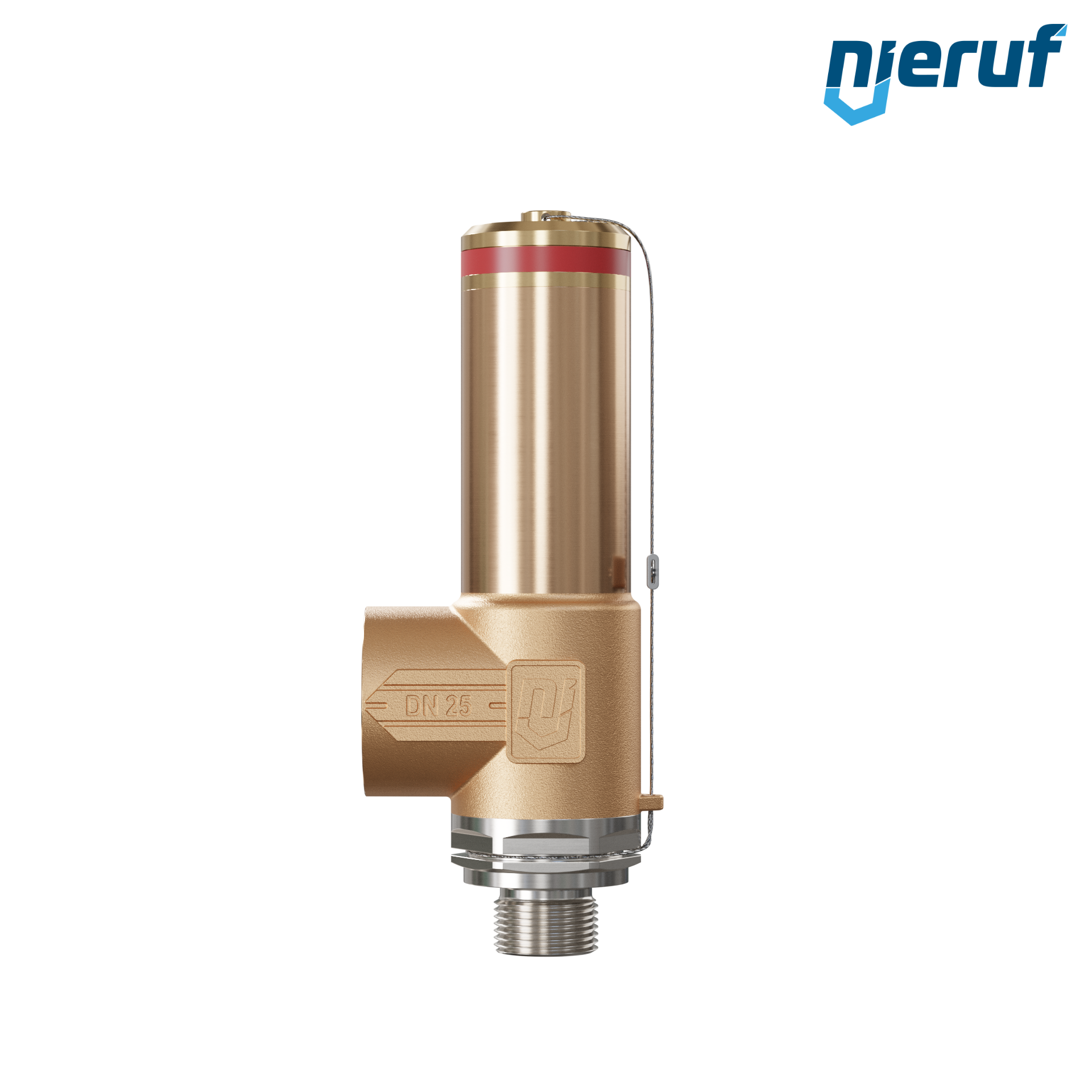 Kryo-Sicherheitsventil ohne Anlüftung DN15 1/2" AG x 1" IG SV18, Edelstahl & Rotguss PTFE
