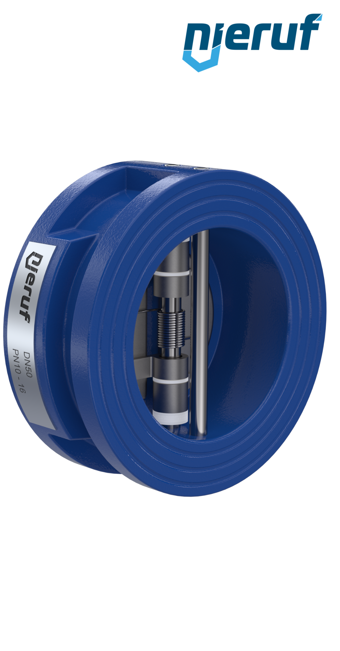 Doppelflügel-Rückschlagklappe DN50 ANSI150 DR01 ANSI 150 GGG40 epoxid-beschichtet blau 180µm NBR