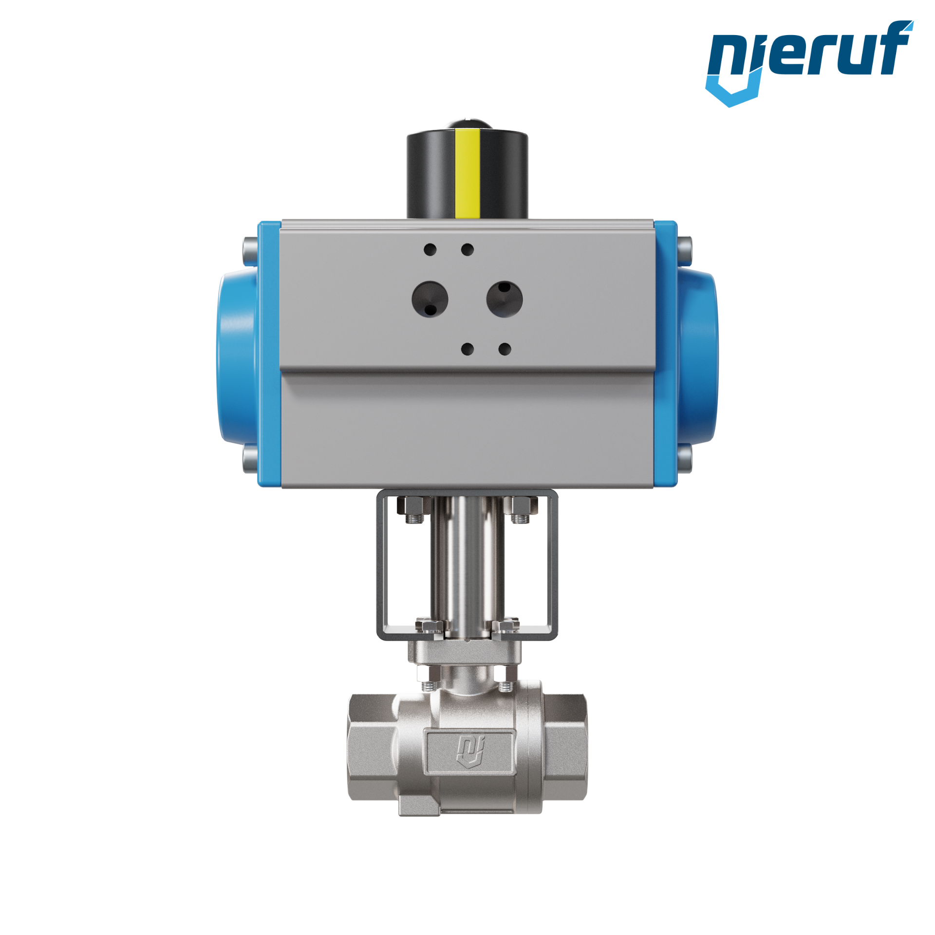 Trinkwasser-Kugelhahn pneumatisch DN20 - 3/4" Zoll Drehantrieb einfachwirkend federschließend PK02