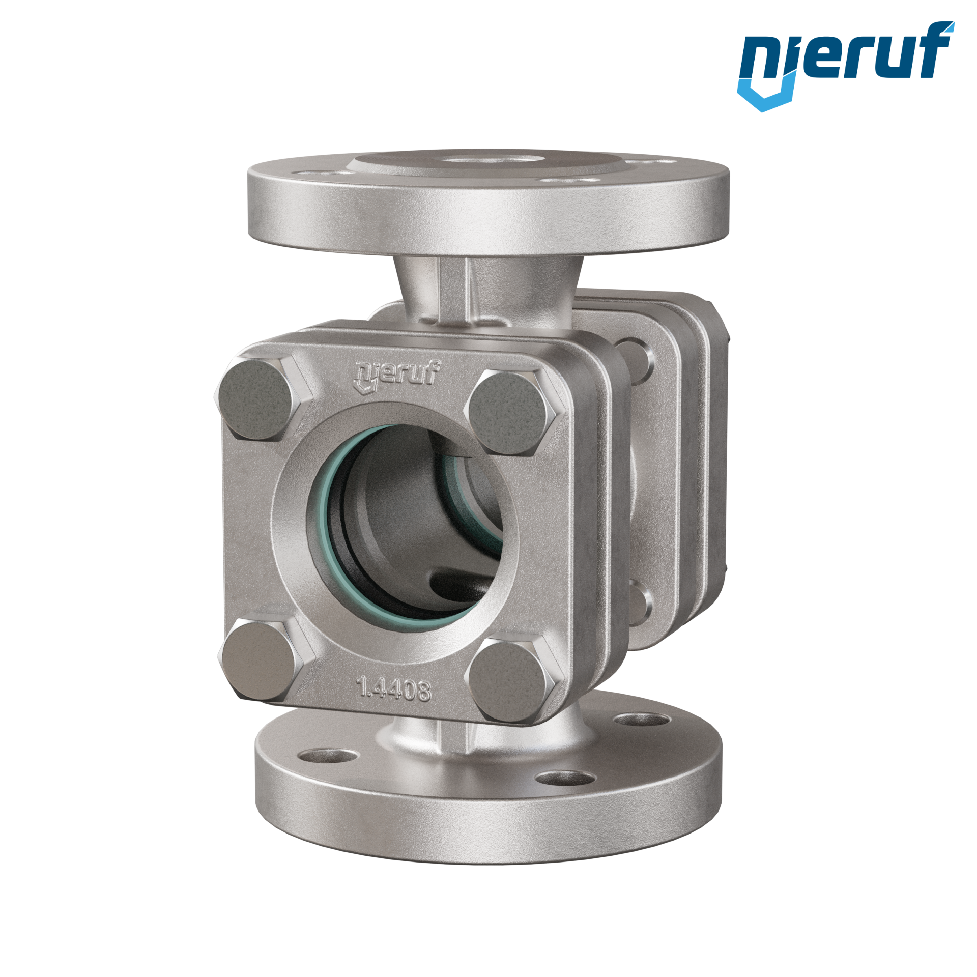 spia visiva flangiata / indicatore di flusso flangiato DN25 - 1" pollici acciaio inossidabile vetro borosilicato versione con gocciolatoio