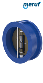 Doppelflügel-Rückschlagklappe DN125 ANSI150 DR04 ANSI 150 GGG40 epoxid-beschichtet blau 180µm FKM