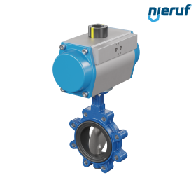 Absperrklappe DN 100 AK02 EPDM DVGW Trinkwasser, WRAS, ACS, W270 pneumatischer Schwenkantrieb einfachwirkend federöffnend