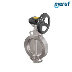 Edelstahl-Absperrklappe DN 200 PN16 AK08 metall Getriebe