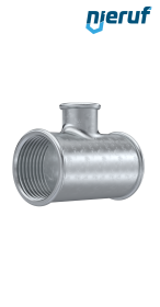 Tempergussfitting T-Stück Abzweig reduziert Nr. 130, 3/4" x 1/2" Zoll verzinkt