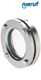 Behälter-Schauglas DN100 - 4" Zoll  BS01 Edelstahl 1.4571 Borosilikatglas 2,5bar