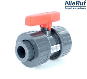 PVC-Kugelhahn d 32 KK01 PTFE/Viton