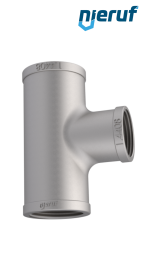 T-Stück reduziert 1 1/2" x 3/4" Zoll Edelstahl 316 90° Winkel IG