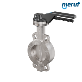 Edelstahl-Absperrklappe DN 100 PN16 AK08 metall Handhebel