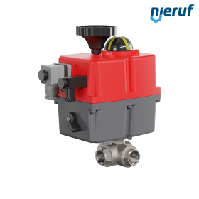 valvola a sfera a 3 vie con attuatore elettrico 24-240V DN15 - 1/2" pollici acciaio inossidabile a passaggio ridotto con incavo a forma di T