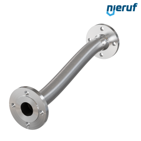 Edelstahlwellschlauch ES01 DN50 - 2" Zoll mit Zweifachumflechtung und Festflansch Länge 1000 mm
