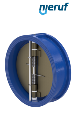 Doppelflügel-Rückschlagklappe DN300 ANSI150 DR04 ANSI 150 GGG40 epoxid-beschichtet blau 180µm FKM Doppelflügel-Rückschlagklappe DN300 ANSI150 DR04 ANSI 150 GGG40 epoxid-beschichtet blau 180µm FKM