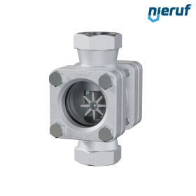 oblò di osservazione filettato / specola visiva a ghiera G 2" pollici ghisa grigia GG25 vetro borosilicato versione con rotore in PTFE