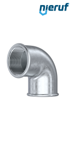 Tempergussfitting Winkel Nr. 90, DN50 - 2" Zoll verzinkt Tempergussfitting Winkel Nr. 90, DN50 - 2" Zoll verzinkt