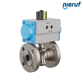 Flanschkugelhahn DN25 PK05 pneumatischer Drehantrieb einfachwirkend Flanschkugelhahn DN25 PK05 pneumatischer Drehantrieb einfachwirkend