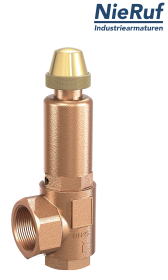 Eck-Sicherheitsventil 3/4" x 1 1/4" IG SV04 flüssige Medien, Rotguss FKM Eck-Sicherheitsventil 3/4" x 1 1/4" IG SV04 flüssige Medien, Rotguss FKM