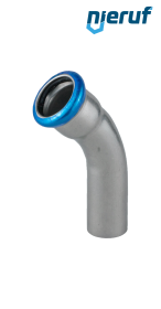 Bogen 45° Pressfitting I x A DN80 - 88,9 mm Edelstahl