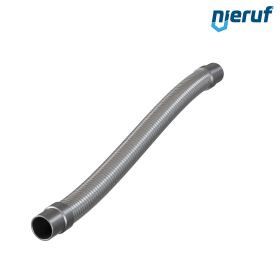 Edelstahlwellschlauch ES01 DN32 - 42.4 mm mit Zweifachumflechtung und Anschweißenden Länge 1000 mm