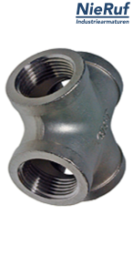 Kreuzstück 3/8" Zoll NPT Edelstahl 316 90° Winkel IG