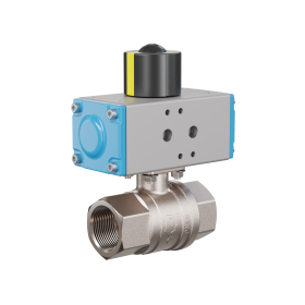 Automatik-Muffenkugelhahn DN25 - 1" Zoll pneumatischer Drehantrieb doppeltwirkend PK01