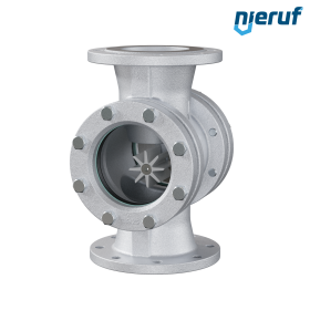 spia visiva flangiata / indicatore di flusso flangiato DN200 - 8" pollici ghisa grigia GG25 vetro borosilicato versione con rotore in PTFE