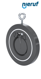 Zwischenflansch-Rückschlagklappe mit Feder DN50 ZR07 Kunststoff PVC-U PTFE