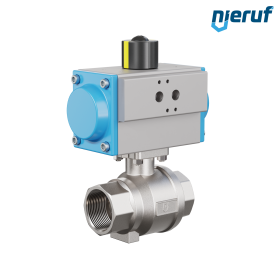 valvola a sfera pneumatica DN40 - 1 1/2" pollici azionamento rotativo a doppio effetto PK02