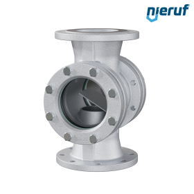 Flansch Schauglas DN200 Grauguss GG25 Borosilikatglas Version mit Klappe