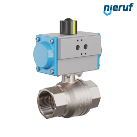 valvola a sfera automatica con manicotto DN50 - 2" pollici azionamento rotativo pneumatico a doppio effetto PK01