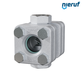 Gewinde Schauglas G 1/2" Zoll Grauguss GG25 Natron-Kalk-Glas Version mit Klappe