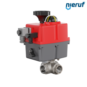 3 Wege Kugelhahn elektrisch 24-240V DN20 - 3/4" Zoll Edelstahl reduzierter Durchgang mit T-Bohrung