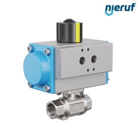 Pneumatischer-Kugelhahn DN15 - 1/2" Zoll Drehantrieb einfachwirkend PK02