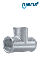 Tempergussfitting T-Stück Nr. 130, DN40 - 1 1/2" Zoll verzinkt Tempergussfitting T-Stück Nr. 130, DN40 - 1 1/2" Zoll verzinkt