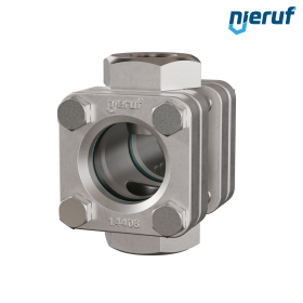 spia visiva / indicatore di flusso G 1 1/4" pollici acciaio inossidabile vetro borosilicato