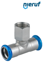 T-Stück Pressfitting I x I DN12 - 15,0 mm Innengewinde 1/2" Zoll Edelstahl T-Stück Pressfitting I x I DN12 - 15,0 mm Innengewinde 1/2" Zoll Edelstahl