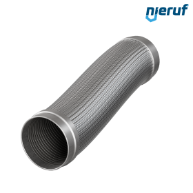 Edelstahlwellschlauch ES01 DN150 - 168.3 mm mit Einfachumflechtung und Anschweißenden Länge 500 mm