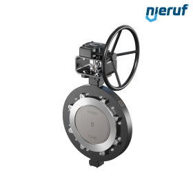 Dreifachexzentrische Absperrklappe Stahlguss AK14 DN 300 PN16 Getriebe Dreifachexzentrische Absperrklappe Stahlguss AK14 DN 300 PN16 Getriebe