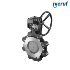 Dreifachexzentrische Absperrklappe Stahlguss AK14 DN 125 PN10-16 Getriebe Dreifachexzentrische Absperrklappe Stahlguss AK14 DN 125 PN10-16 Getriebe