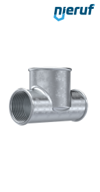 Tempergussfitting T-Stück Abzweig vergrößert Nr. 130, 1/2" x 1" Zoll verzinkt Tempergussfitting T-Stück Abzweig vergrößert Nr. 130, 1/2" x 1" Zoll verzinkt