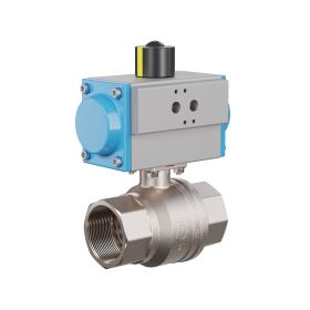 valvola a sfera automatica con manicotto DN50 - 2" pollici azionamento rotativo pneumatico a doppio effetto PK01