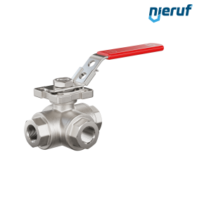 3-Wege Kugelhahn DN10 - 3/8" Zoll GK09 Edelstahl L-Bohrung