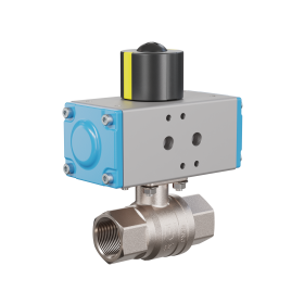 Automatik-Muffenkugelhahn DN20 - 3/4" Zoll pneumatischer Drehantrieb doppeltwirkend PK01