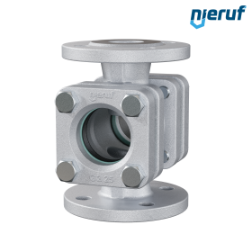 Specola visiva flangiata DN40 - 1 1/2" pollici ghisa GG25 flangia ANSI 150 vetro borosilicato versione standard