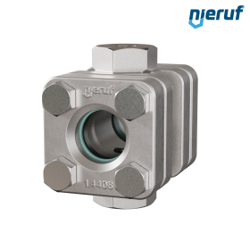 spia visiva / indicatore di flusso G 1/4" pollici acciaio inossidabile vetro borosilicato